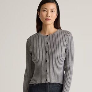Quince eco-knit ribbed cardigan